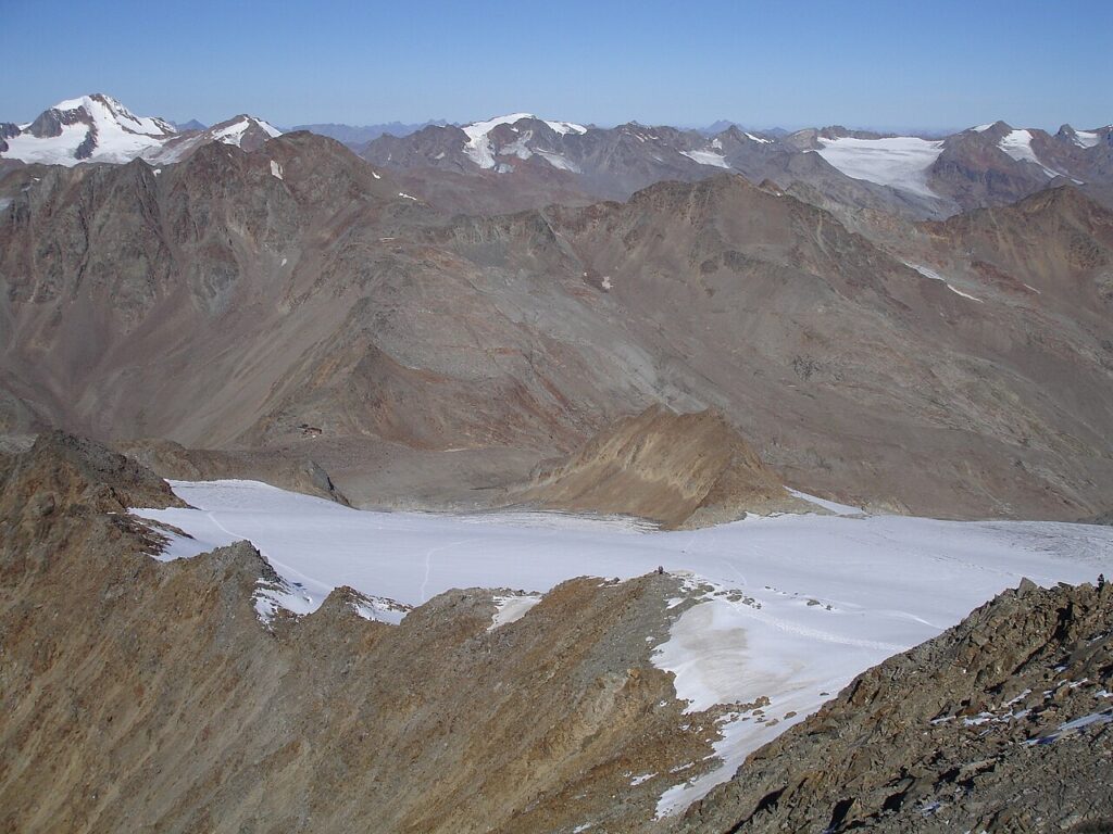 photo of barren snowy mountains