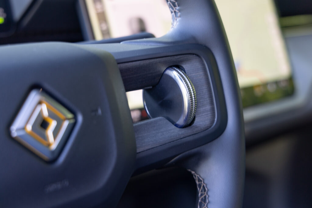 Details of the Rivian steering wheel