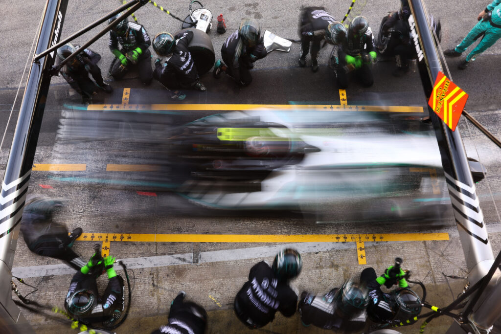 Andrea Kimi Antonelli of Mercedes during the Formula 1 Barcelona-Catalunya Grand Prix at Circuit de Barcelona-Catalunya in Barcelona on June 14, 2026. (Photo by Jakub Porzycki/NurPhoto via Getty Images)