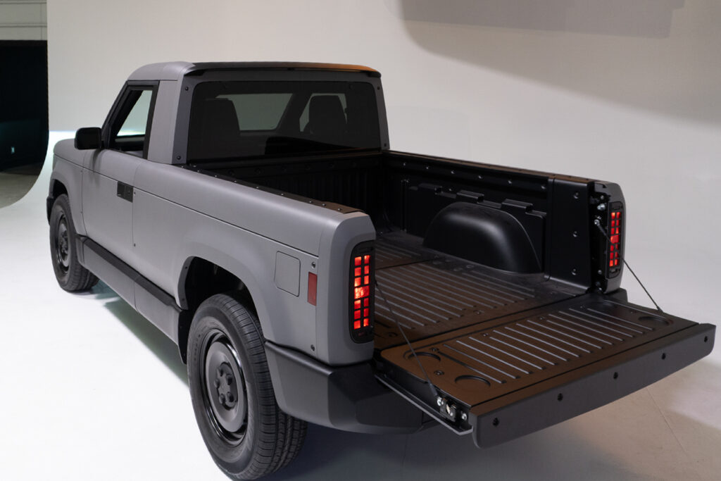 A slate truck bed