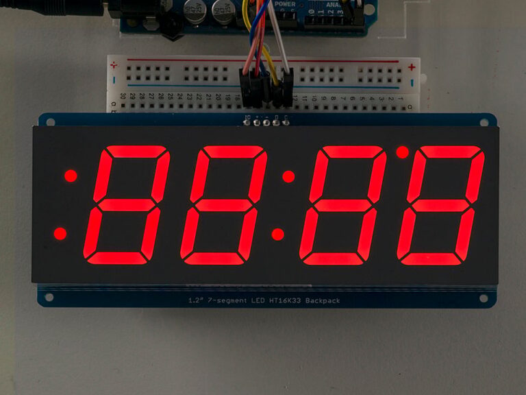 Photograph of an Adafruit 7-segment disply and backpack