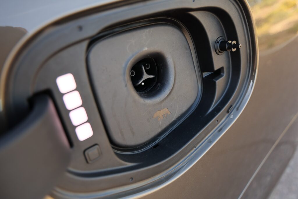 Lucid Gravity charge port.