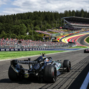 Kimi Antonelli of Italy driving the F1 race car No 12, the Mercedes-AMG F1 W17 for the Mercedes-AMG PETRONAS F1 Team, on track on Eau Rouge turn during the F1 Grand Prix of Belgium at Circuit de Spa-Francorchamps in Spa, Belgium on July 19, 2026. Kimi Antonelli was the winner of the race. (Photo by Nicolas Economou/NurPhoto via Getty Images)