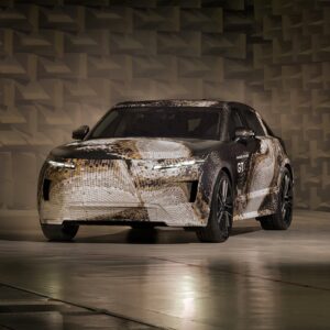 A car wrapped in camouflage