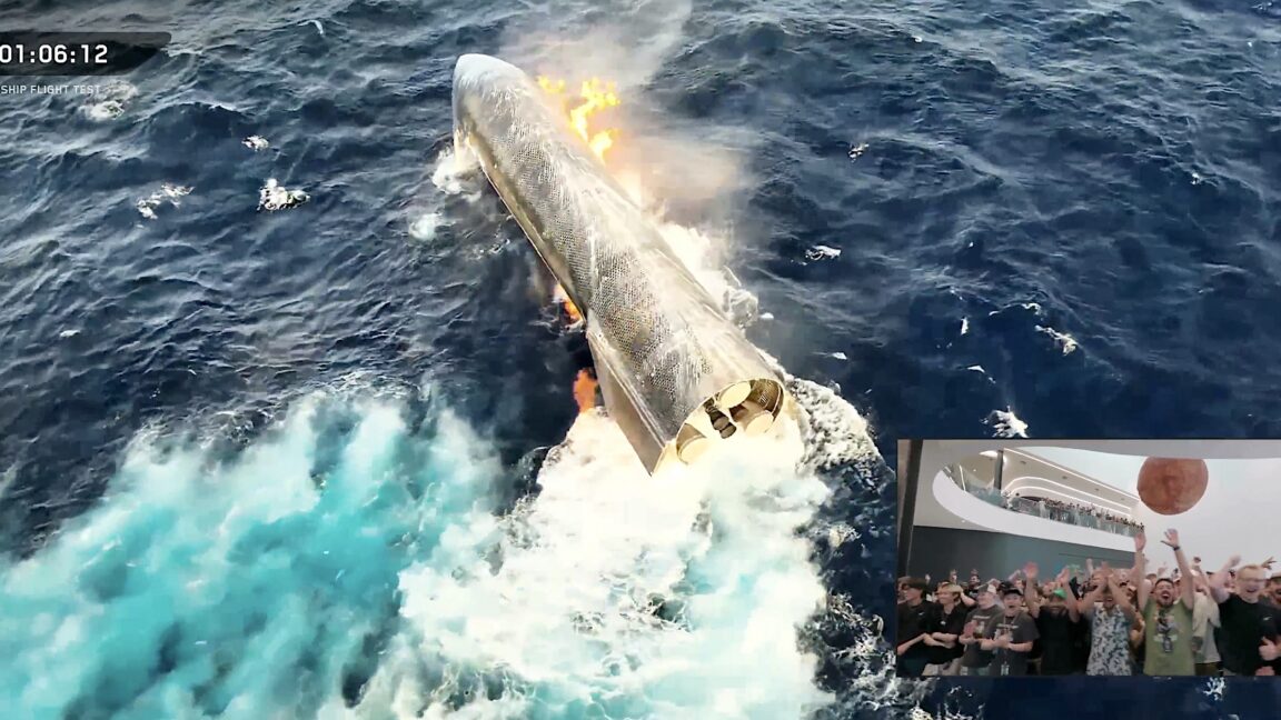 Starship Flight 13 Splashes Down Intact in Indian Ocean