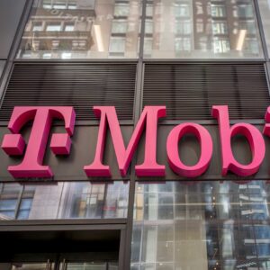 A large T-Mobile logo on the outside of a building