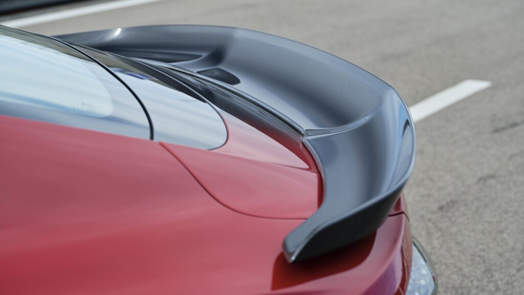 A carbon fiber spoiler on a bentley
