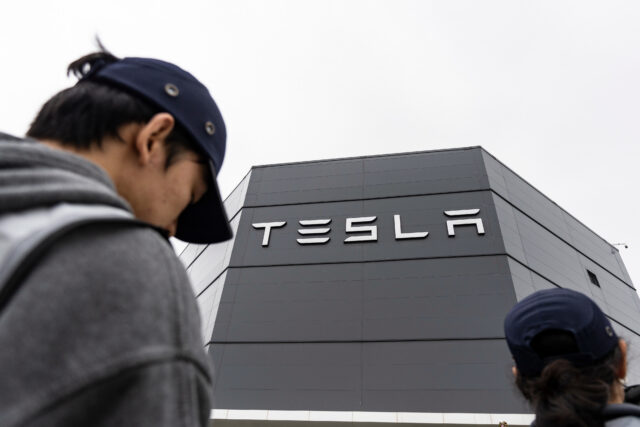 The Tesla Inc. Gigafactory plant during a media tour in Shanghai, China, on Tuesday, April 14, 2026. Tesla faces relentless competition in China from high-tech domestic rivals like Xiaomi Corp. and BYD Co. Photographer: Qilai Shen/Bloomberg via Getty Images