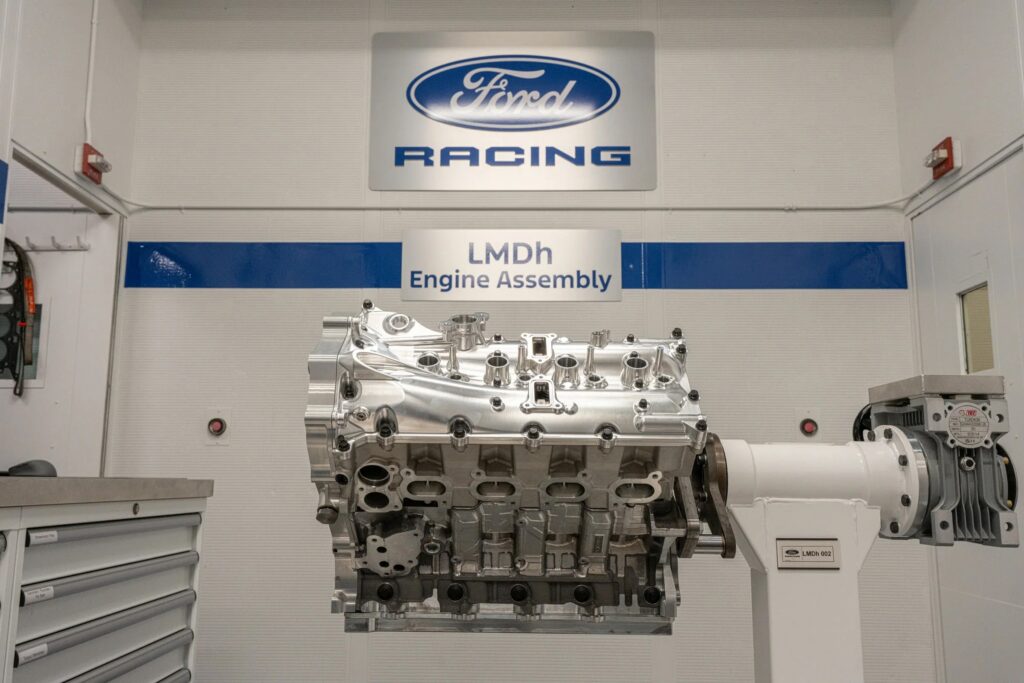 A ford V8 on an engine stand