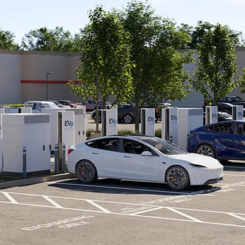 EVgo starts building Tesla Superchargers under license