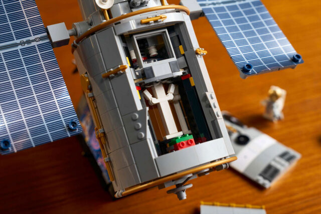 Photo of a part of a toy brick-built model showing interior details.