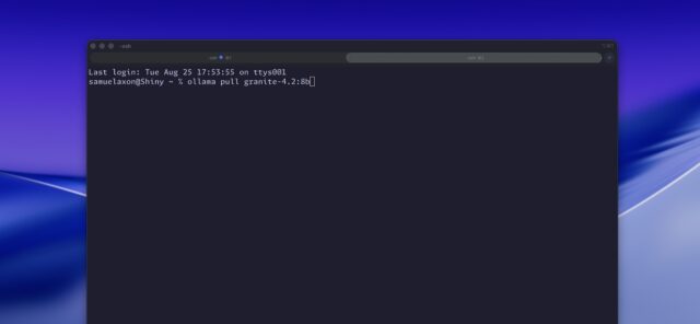 A terminal window shows an Ollama pull command.