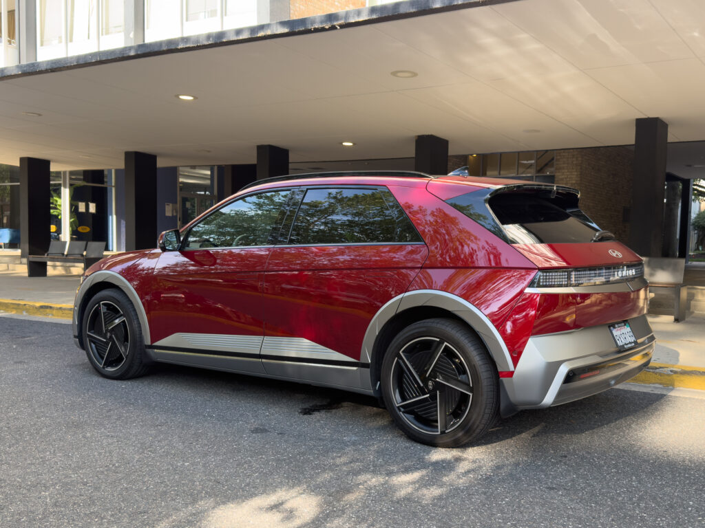 A red Hyundai Ioniq 5