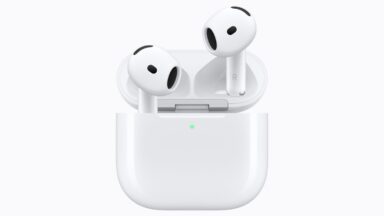 Two AirPods in their case