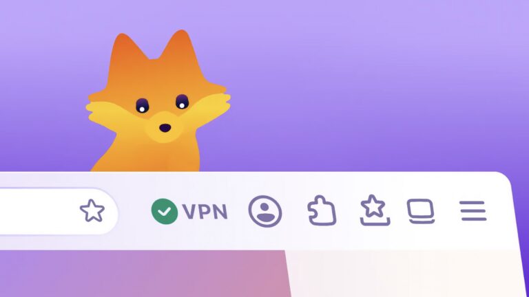 A fox looks at a browser window