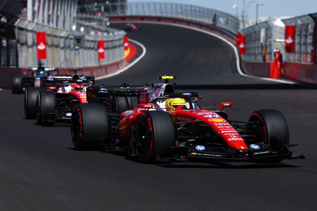 MADRID, SPAIN - SEPTEMBER 13: Lewis Hamilton of Great Britain driving the (44) Scuderia Ferrari SF-26 on track during the F1 Grand Prix of Spain at Madring on September 13, 2026 in Madrid, Spain. (Photo by )