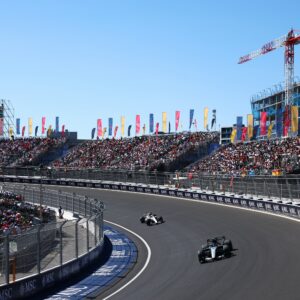 MADRID, SPAIN - SEPTEMBER 13: Andrea Kimi Antonelli of Italy driving the (12) Mercedes AMG Petronas F1 Team W17 leads Carlos Sainz of Spain driving the (55) Williams FW48 Mercedes on track during the F1 Grand Prix of Spain at Madring on September 13, 2026 in Madrid, Spain. (Photo by Clive Rose/Getty Images)