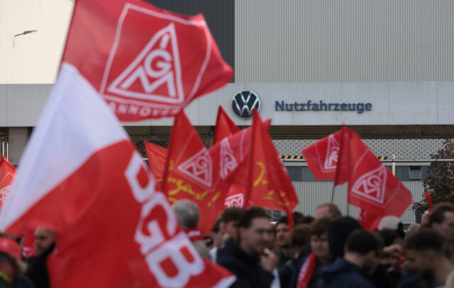 people protesting with flags