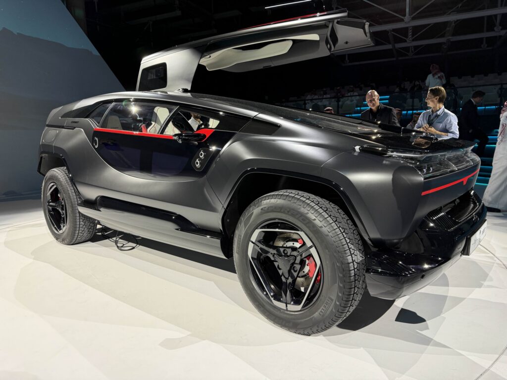 A black Exobot SUV
