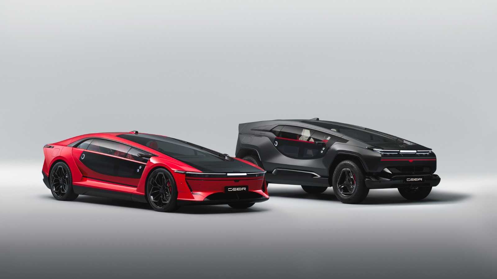 A pair of radical-looking EVs