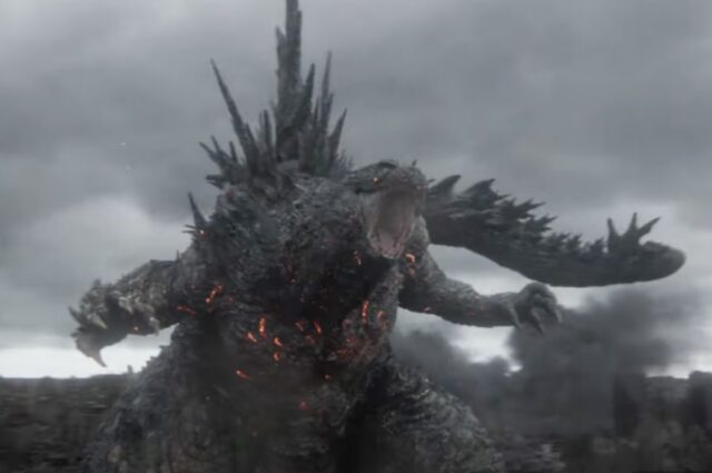 AN enraged Godzilla roars at attackers