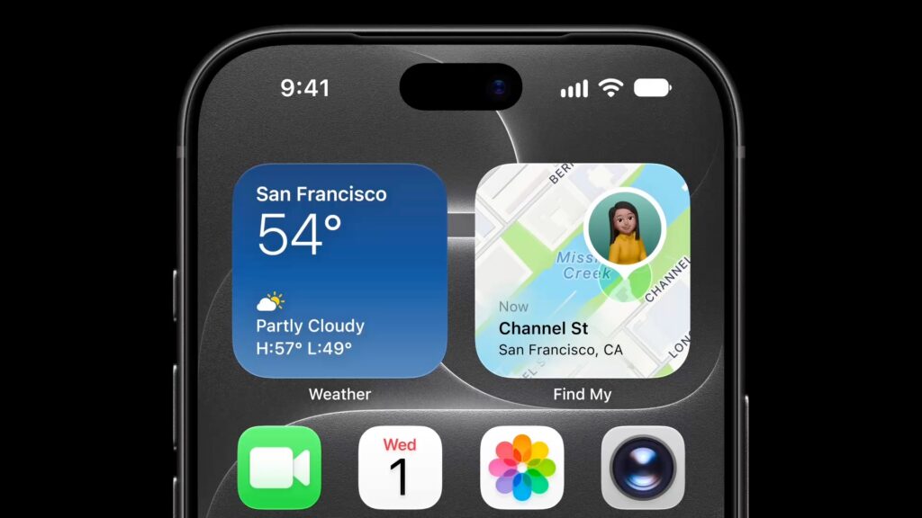 A small black notch within the screen