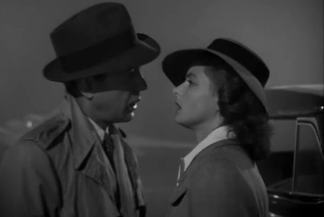 famous scene in Casablanca featuring final kiss