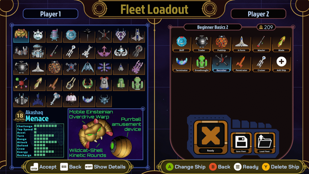Screenshot of fleet construction
