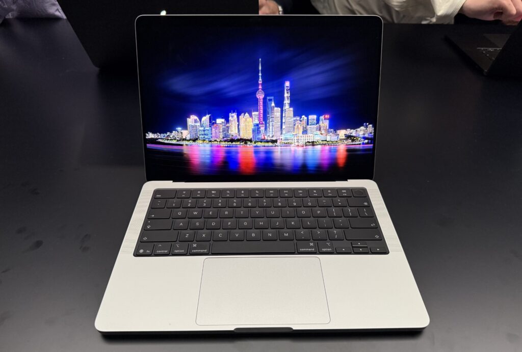 A laptop on a table