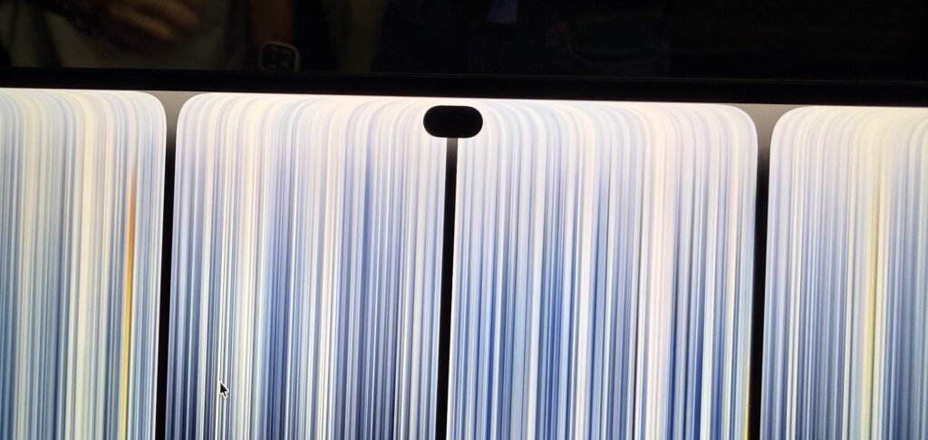 A small black hole near the top of the screen
