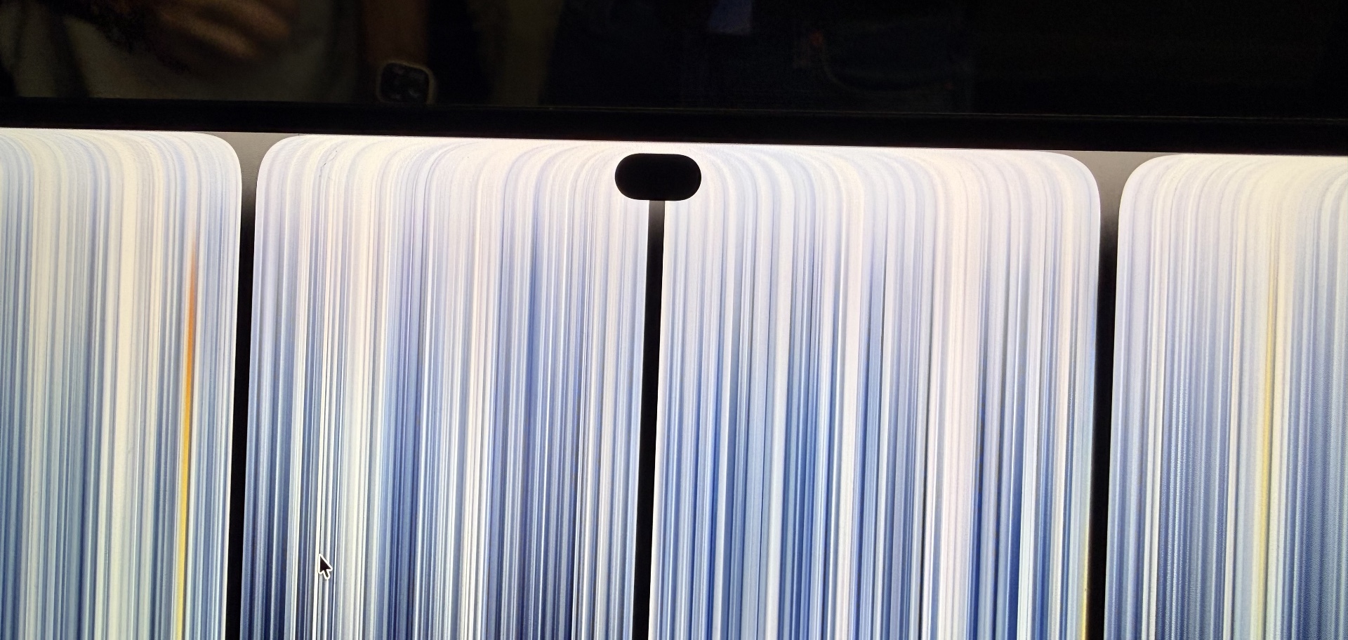 A small black hole near the top of the screen