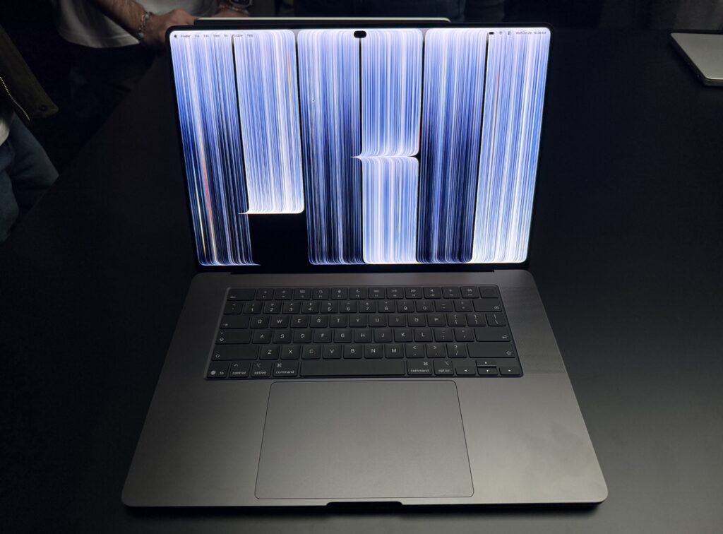 A laptop on a table