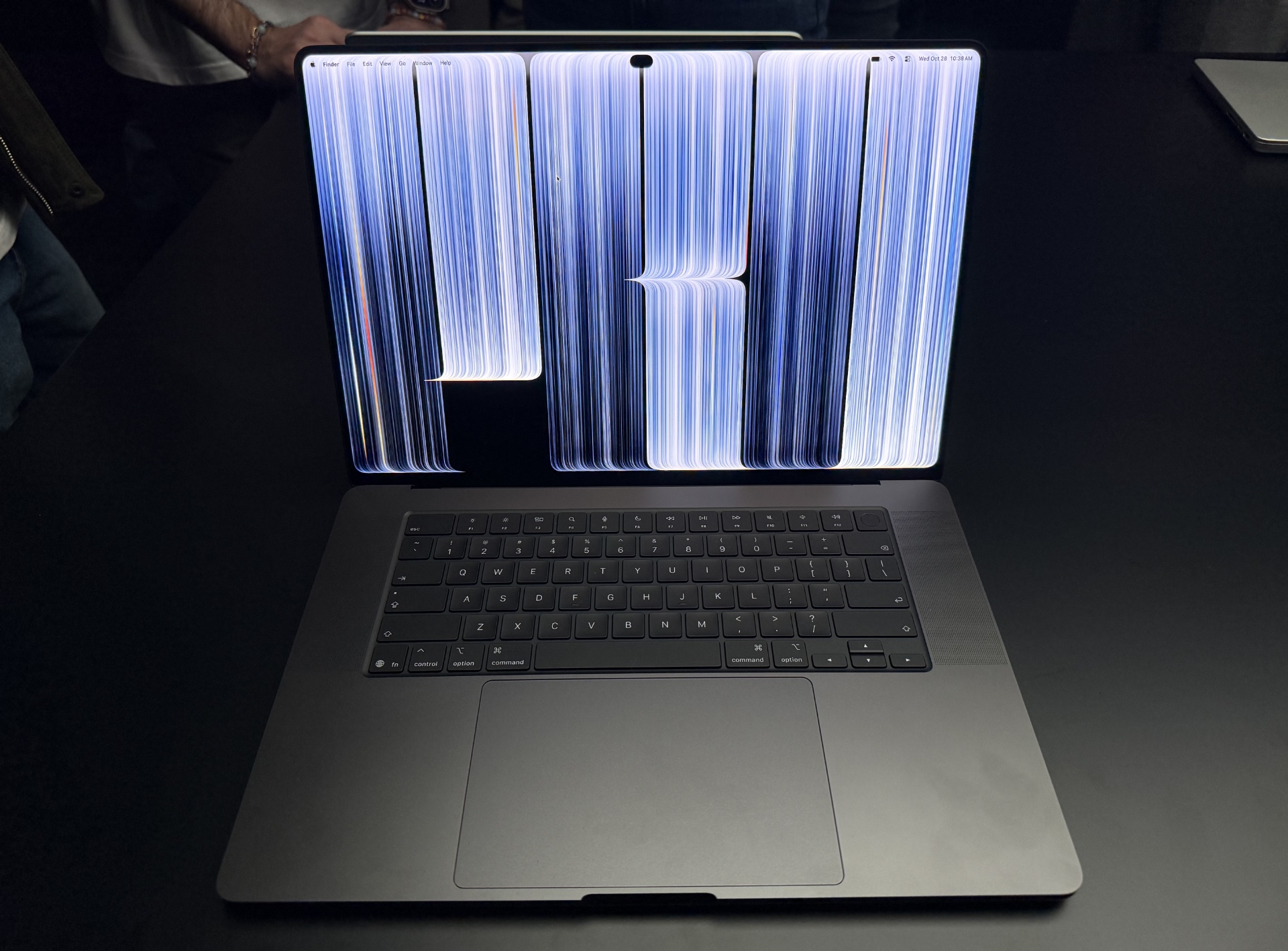 A laptop on a table