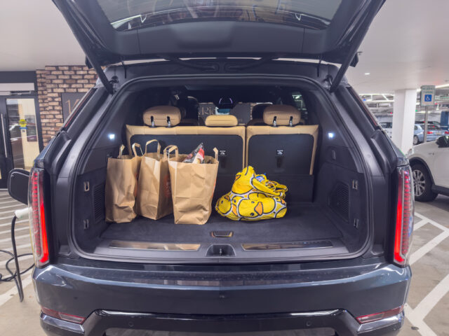 Luggage in the Cadillac Escalade IQ trunk