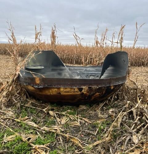 A Chinese rocket deorbited over Minnesota and left this in a farmer's cornfield
