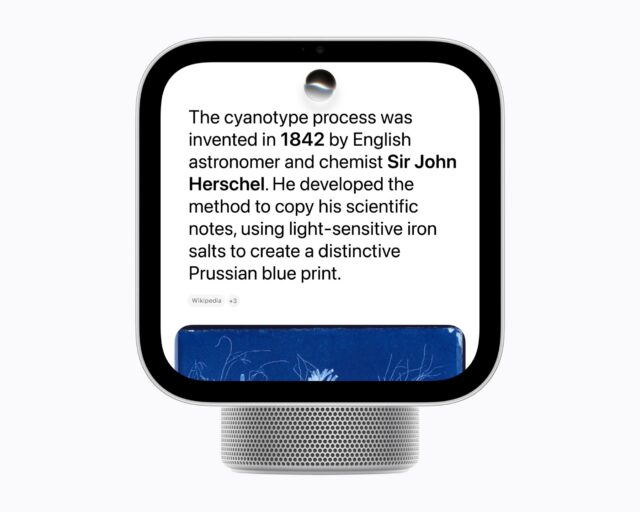 An Apple HomeView displaying a fact.