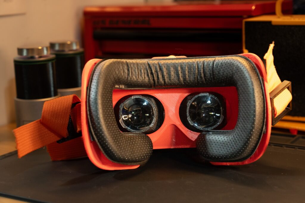 A pad on the inside of the headset