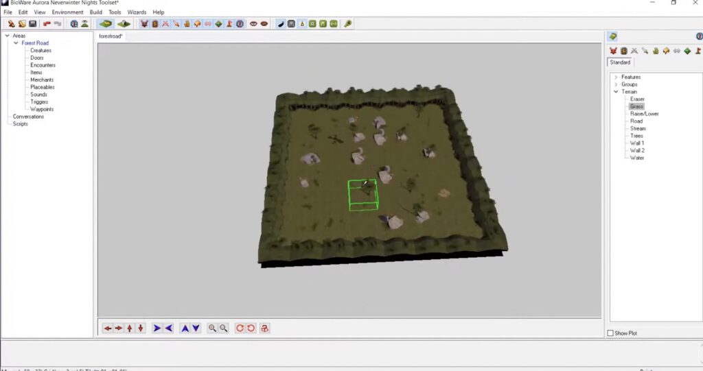 A 3D area with controls around it in a Windows interface