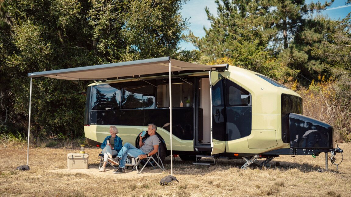 Pebble Flow Electric Camper Debuts with Self-Leveling Struts