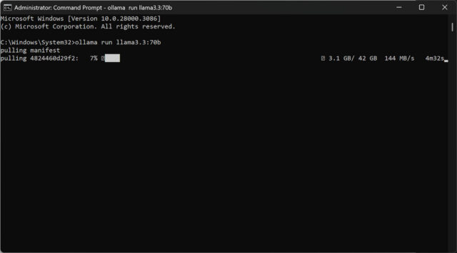 Downloading a new 70B model to test in Ollama
