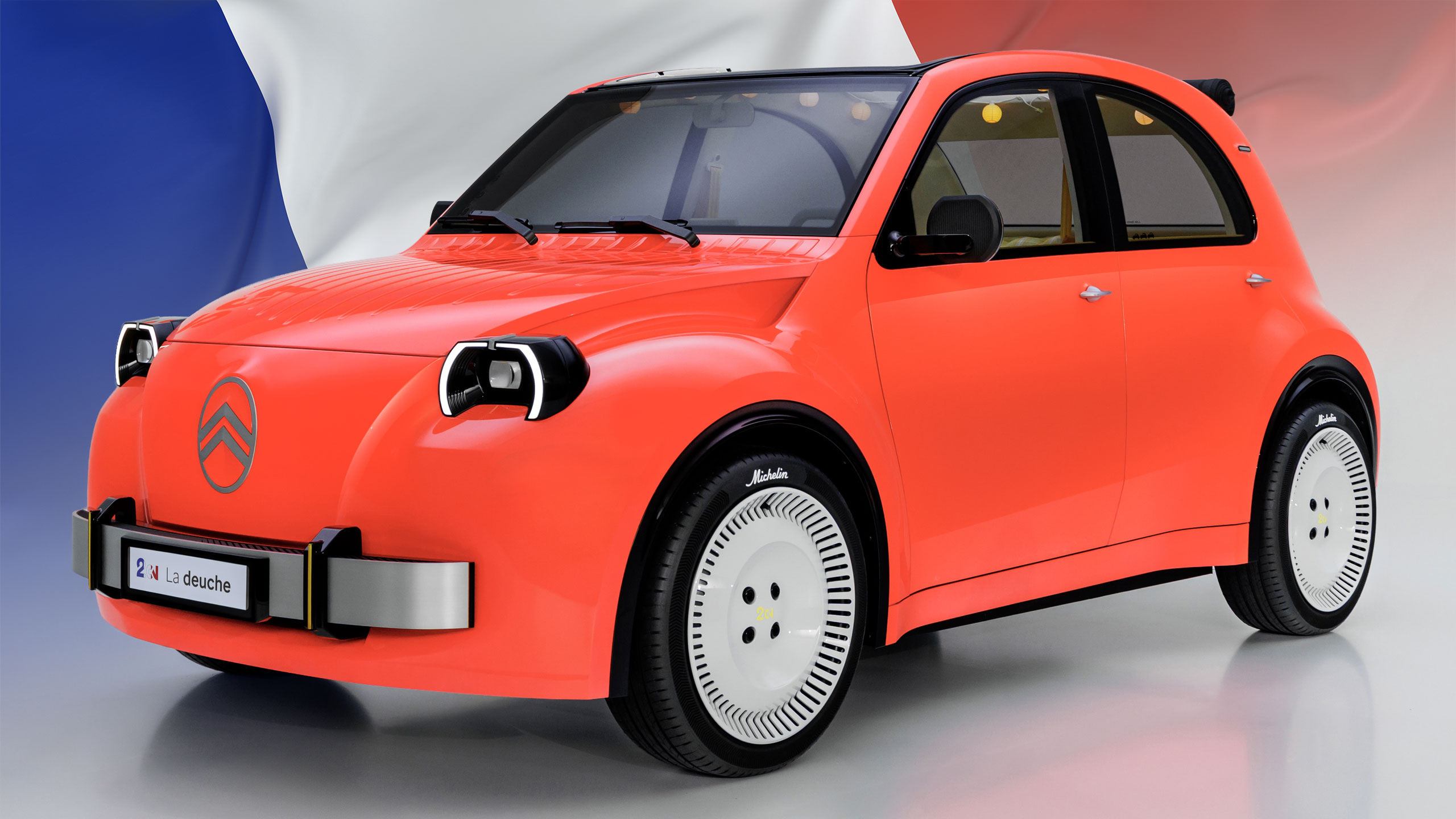 A red citroen 2 CV concept