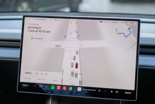 PIcture of Tesla display