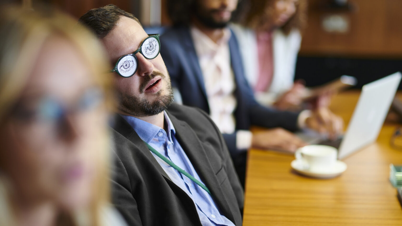 Bored people at a meeting