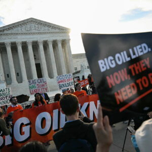 Protestors outside the Supreme Court