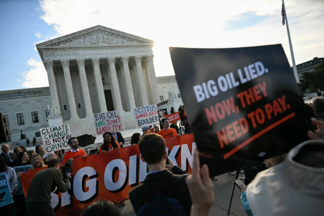 Protestors outside the Supreme Court