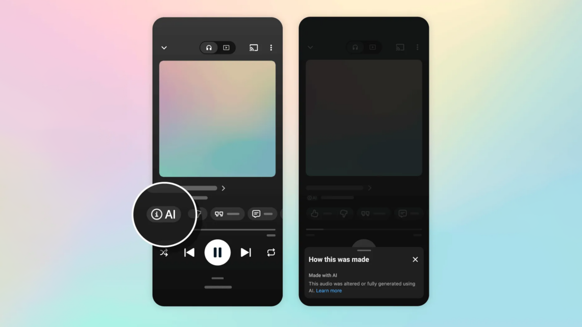 Singer or clanker? YouTube Music will tell you with new gen AI labeling