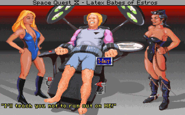 The beautifully drawn, always ridiculous <em>Space Quest IV</em>