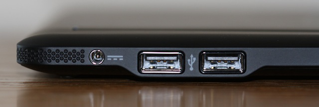 Lapdock's USB ports and DC jack.