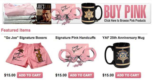 You too can own Joe's pink handcuffs, underwear