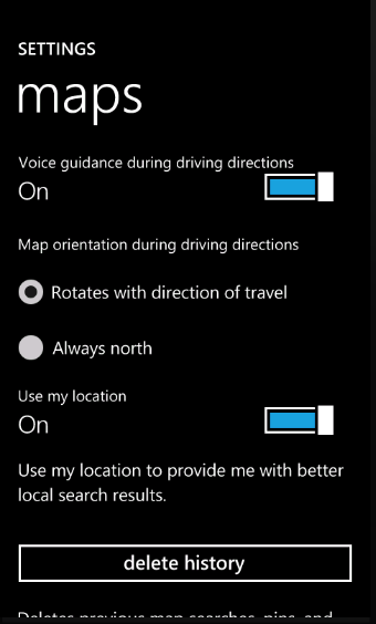 The voice guidance option hints tantalizingly at the possibility of turn-by-turn navigation